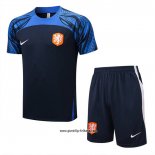 Trainingsanzug Niederlande Kurzarm 2022-2023 Blau - Kurze Hose