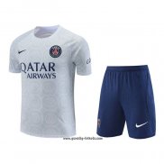 Trainingsanzug Paris Saint-Germain Kurzarm 2022-2023 Grau - Kurze Hose