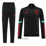 Jacke Trainingsanzug Manchester United 2023-2024 Schwarz