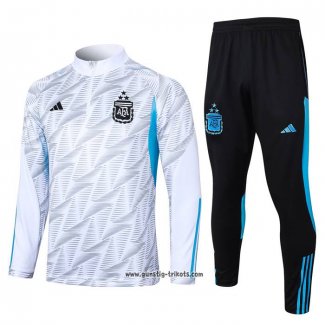 Sweatshirt Trainingsanzug Argentinien 2023-2024 WeiB