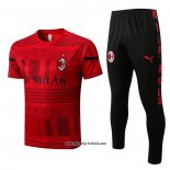Trainingsanzug AC Milan Kurzarm 2022-2023 Rot