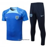 Trainingsanzug England Kurzarm 2022-2023 Blau