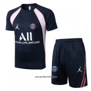 Trainingsanzug Paris Saint-Germain Jordan Kurzarm 2022-2023 Blau - Kurze Hose